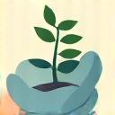 Icono de mano cuidando una planta para Autocuidado