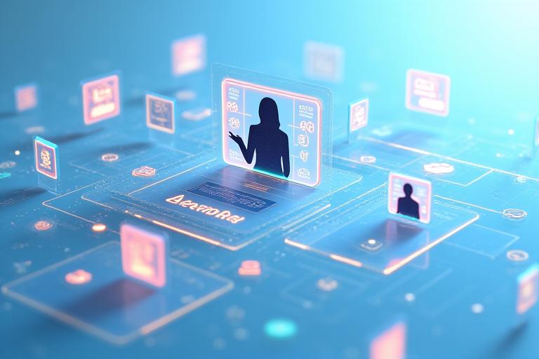 Representación de un proceso interactivo de aprendizaje en línea con iconos de video, chat y documentos